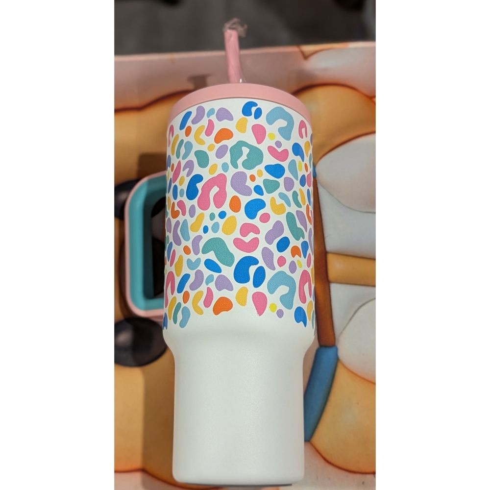 Meoky 40 Oz Colorful Bunny Tumbler with Straw New In Box
